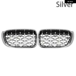 BMW PULLECO ダイヤモンドフロントバンパー グリル レーシング グリル キドニーグリル X3 X4 F25 F26 2014-2017 - Silver