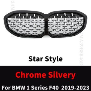 BMW フロントバンパー キドニーグリル ダイヤモンドグリル チューニング 1シリーズ F40 2019-2023 128TI M135I XDRIVE 118I M スポーツ用 - Star　Silvery