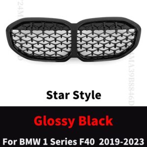 BMW フロントバンパー キドニーグリル ダイヤモンドグリル チューニング 1シリーズ F40 2019-2023 128TI M135I XDRIVE 118I M スポーツ用 - Star　Black
