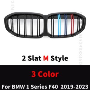 BMW フロントバンパー キドニーグリル ダイヤモンドグリル チューニング 1シリーズ F40 2019-2023 128TI M135I XDRIVE 118I M スポーツ用 - 2　Slat　M　Color