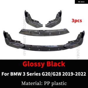BMW フロントバンパー リップあごガードフェイスリフト 3 G20 G21 G28 2019-2022 M スポーツ 330I 340I 320I 320D 340D ツーリングチューニング - Glossy　Black