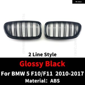 BMW 5 F10 F11 2010-2017 520I 528I 535I 530I 550I 520D 530D 518D フロントバンパー キドニーグリル スプリッター チューニング - 2　Slat　Glossy　Black