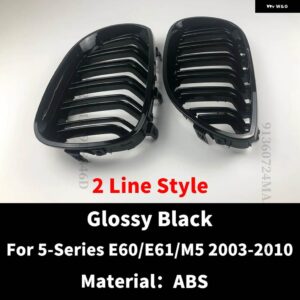 BMW フロントインレットキドニーグリル バンパー グリル フードメッシュ E60 E61 M5 520I 535I 545I 550I 5シリーズ 2003-2010 チューニング - Glossy　Black