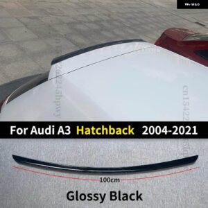 アウディ リアスポイラー ルーフウイング ディフューザー トランクリップエアダム A3 S3 8PA 8VA 8VS 8V7 2004-2021 翼型ブーツ テールチューニング - Glossy Black 100CM