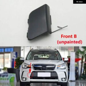 スバル 未塗装 フォレスター 2014 2015 2016 フロントリア バンパー 牽引フックカバー トレーラーアイキャップ蓋ベースカラー - Front B