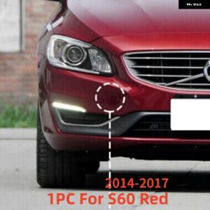 ボルボ フロントバンパー トレーラー牽引フックキャップ S60 V60 2014-2017 S90 V90 2017-2019 - For　S60　Red　14-17