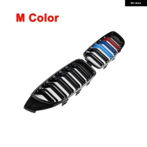 BMW 1ペア フロントキドニースポーツグリル レーシング グリル ダブルスラット F32 F33 F36 F82 420I 428I 435I M4 2014-2018 カースタイリング - M　color