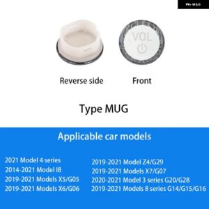 BMW 1-7シリーズ F30 F10 G01 X3 X4 X5 X6 X7 Z4 F32 F20 クリスタル空調ノブ ボリュームオーディオコントロールボタン リングカバー - type　mug　1pc