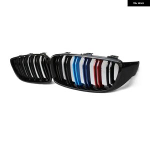 BMW ペア グロスブラック /M スタイルカースタイリング フロントキドニーグリル レーシング グリル 3シリーズ F30 F31 F35 2012-2018 - 2　Line　M　Style