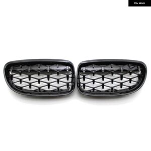 BMW 2ピース フロントグリル ダイヤモンドグリル メテオスタイル E90 E91 3シリーズ 2009-2012 オートと黒 - Gloss　Black