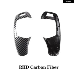 BMW F01 F02 F10 F18 グロスブラック LHD RHD ギアシフトレバーノブ カバー ギアシフト交換カーボン 2008-2013 - RHD-Carbon Fiber