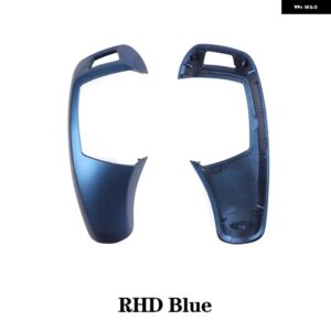 BMW F01 F02 F10 F18 グロスブラック LHD RHD ギアシフトレバーノブ カバー ギアシフト交換カーボン 2008-2013 - RHD Blue