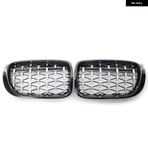 BMW ペアフロントキドニーグリル ダイヤモンドスタイル レーシング グリル F25 F26 X3 X4 2014-2017 カースタイリング - Silver　and　Black
