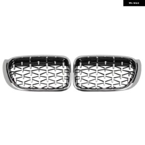 BMW ペアフロントキドニーグリル ダイヤモンドスタイル レーシング グリル F25 F26 X3 X4 2014-2017 カースタイリング - All　Silver