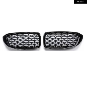 BMW ペアフロントバンパー キドニーグリル F32 F33 F36 F80 F82 F83 M3 M4 ダイヤモンドスタイル レーシング グリル カースタイリング - Gloss　Black