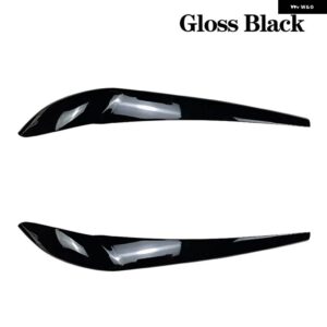 BMW 1ペア フロント ヘッドライト アイブロウ ランプ光アイブロウカーボン ステッカー X3 F25 X4 F26 2014-2017 ABS - Gloss Black