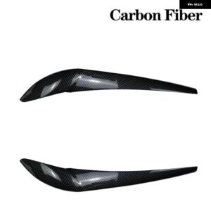BMW 1ペア フロント ヘッドライト アイブロウ ランプ光アイブロウカーボン ステッカー X3 F25 X4 F26 2014-2017 ABS - Carbon Fiber