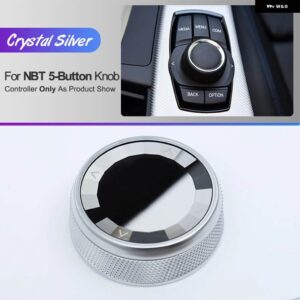 BMW クリスタル/セラミック車マルチメディア ボタン カバー ノブ ステッカー E90 E91 F10 F18 F20 F22 F30 F32 F25 E70 E71 1/2/3/4/5/7シリーズ 用 - NBT 5 Button Crystal