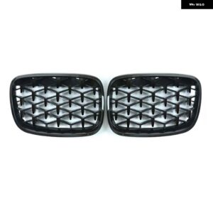 BMW ペアダイヤモンドスタースタイルグリル フロントキドニーグリル バンパー 2シリーズ F45 228I 220I 235I 2013-2018 カースタイリング - Gloss　Black