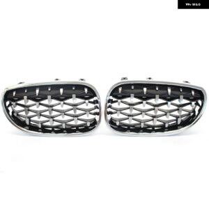 BMW ペアカー レーシング グリル E60 E61 5シリーズ ダイヤモンドフロントキドニーグリル メテオスタイルグリル クロームオート新 - fullsilver