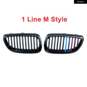 BMW ペア グロスブラック 車 2 スラットラインフロントキドニーグリル E92 E93 3シリーズ M3 クーペコンバーチブル 2006-2009 - 1　Line　M　Style