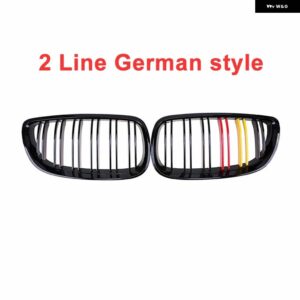 BMW ペア グロスブラック 車 2 スラットラインフロントキドニーグリル E92 E93 3シリーズ M3 クーペコンバーチブル 2006-2009 - 2　Line　German　Style