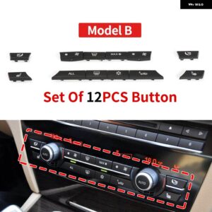 BMW A/C ヒーターボタン キーキャップ リペア キット スイッチ ボタン カバー F01 F02 F06 F07 F10 F11 F12 F13 5/6/7シリーズ 2010-2017 - B 12Pcs