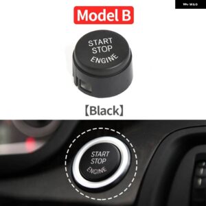 BMW スタートストップ エンジン ボタン スイッチ 交換カバー 1/2/3/4/5/6/7シリーズ F10 F11 F20 F21 F22 F25 F26 F30 F31 F32 F01 F15 - B Without OFF Black
