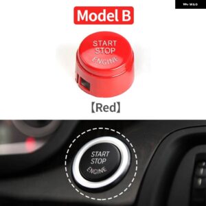 BMW スタートストップ エンジン ボタン スイッチ 交換カバー 1/2/3/4/5/6/7シリーズ F10 F11 F20 F21 F22 F25 F26 F30 F31 F32 F01 F15 - B Without OFF Red