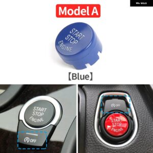 BMW スタートストップ エンジン ボタン スイッチ 交換カバー 1/2/3/4/5/6/7シリーズ F10 F11 F20 F21 F22 F25 F26 F30 F31 F32 F01 F15 - A With OFF Blue