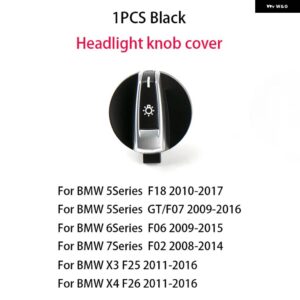 BMW ヘッドライト スイッチ パネル ヘッドライト スイッチ ノブ フォグライト スイッチ ボタン 5/6/7シリーズ F02 F06 F07 F18 X3 X4 2008-2017 - 1PCS E Black