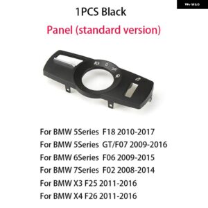 BMW ヘッドライト スイッチ パネル ヘッドライト スイッチ ノブ フォグライト スイッチ ボタン 5/6/7シリーズ F02 F06 F07 F18 X3 X4 2008-2017 - 1PCS A Black