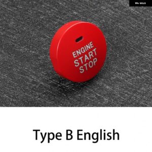 スバル 赤 エンジン スタートストップスイッチ カバー 点火ボタン アウトバックフォレスター BRZ 自動車 インテリア - Type B English