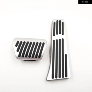 BMW 5シリーズ E60 E61 2001-2010 ブレーキ アクセル燃料ペダル パッド マットカバー ブラック合金 - silver　at　2pc