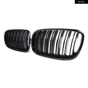 BMW ペア グロスブラック M カラーダブルスラットキドニーグリル フロントバンパー グリル E70 E71 E72 X5 X6 2007-2013 レーシング グリル - Gloss　Black