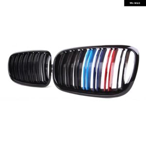 BMW ペア グロスブラック M カラーダブルスラットキドニーグリル フロントバンパー グリル E70 E71 E72 X5 X6 2007-2013 レーシング グリル - M　color