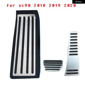 ボルボ XC60 XC90 S90 2018-2021 アクセル ブレーキ ペダル フットレスト ペダル プレートカバー 非掘削 インテリア リペア - 3pcs　xc90　2018　-2020