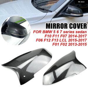 BMW バックミラー カバー ウイングサイドバックミラー キャップ 5シリーズ F10 F11 F18 LCI 2014-2017 チューニング - Carbon Fiber