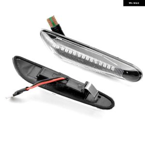 BMW 2個 LED ダイナミック サイドマーカーウィンカー ライト インジケータ ウインカーランプ信号ランプ E90 E91 E92 E93 E60 E87 E82 E46 - Crystal white 1