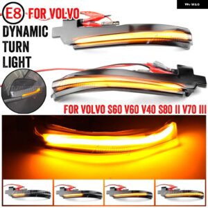 ボルボ 2X LED シーケンシャルダイナミック サイドミラー ウインカーライトウィンカー ランプ S60 CC S60 II S80 II V40 CC 40 II V60 V60 CC V70 - yellow
