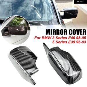BMW E46 E39 4 ドア 3シリーズ 1998-2005 ドアバックミラー カバー キャップ側黒 2021 M3 M4 スタイル - Carbon Fiber