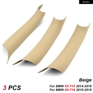 BMW X5 X6 F15 F16 2014-2018 インテリア カーボンテクスチャ ドアプル ハンドルカバー トリム - beige