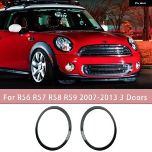 BMW ミニクーパー S/D JCW R55 R56 R57 R58 R59 グロスブラック ヘッドライト ヘッド テールライト リアランプフレームリングカバー ステッカー - black　for　head　lamps