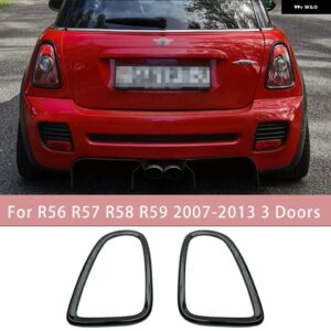 BMW ミニクーパー S/D JCW R55 R56 R57 R58 R59 グロスブラック ヘッドライト ヘッド テールライト リアランプフレームリングカバー ステッカー - black　for　tail　lamps