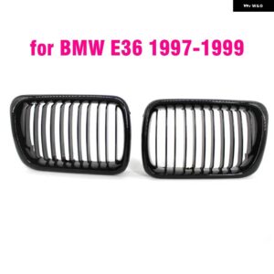 BMW 黒 E36 グリル ABS フロント交換フードキドニーグリル E36 1997 1998 1999 318I 323I 325I 320I 328I - Gloss Black