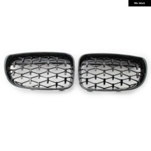 BMW ダイヤモンドグリル グロスブラック フロントキドニーグリル 交換 レーシング 部品 1シリーズ E81 E82 E87 E88 2007-2013 - black