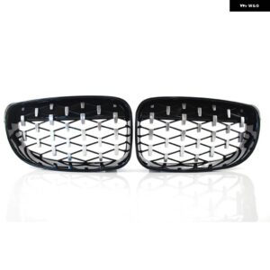 BMW ダイヤモンドグリル グロスブラック フロントキドニーグリル 交換 レーシング 部品 1シリーズ E81 E82 E87 E88 2007-2013 - chrome　and　black