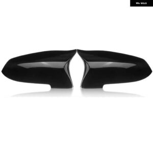 BMW 1ペア ミラー カバー サイドバックミラー 自動ミラー カバー キャップ 5 6 7シリーズ F10 F18 F11 F06 F07 F12 F13 F01 2014 2015 2016 - black