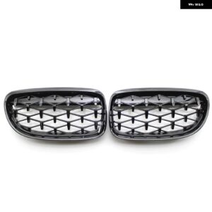 BMW 光沢ブラッククロームダイヤモンドメテオスタイルグリル 3シリーズ E90 E91 4 ドア LCI フェイスリフト 2009-2012 51137201969 - black
