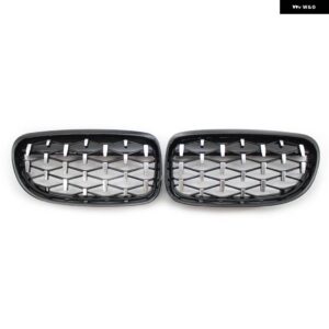 BMW 光沢ブラッククロームダイヤモンドメテオスタイルグリル 3シリーズ E90 E91 4 ドア LCI フェイスリフト 2009-2012 51137201969 - blacksliver